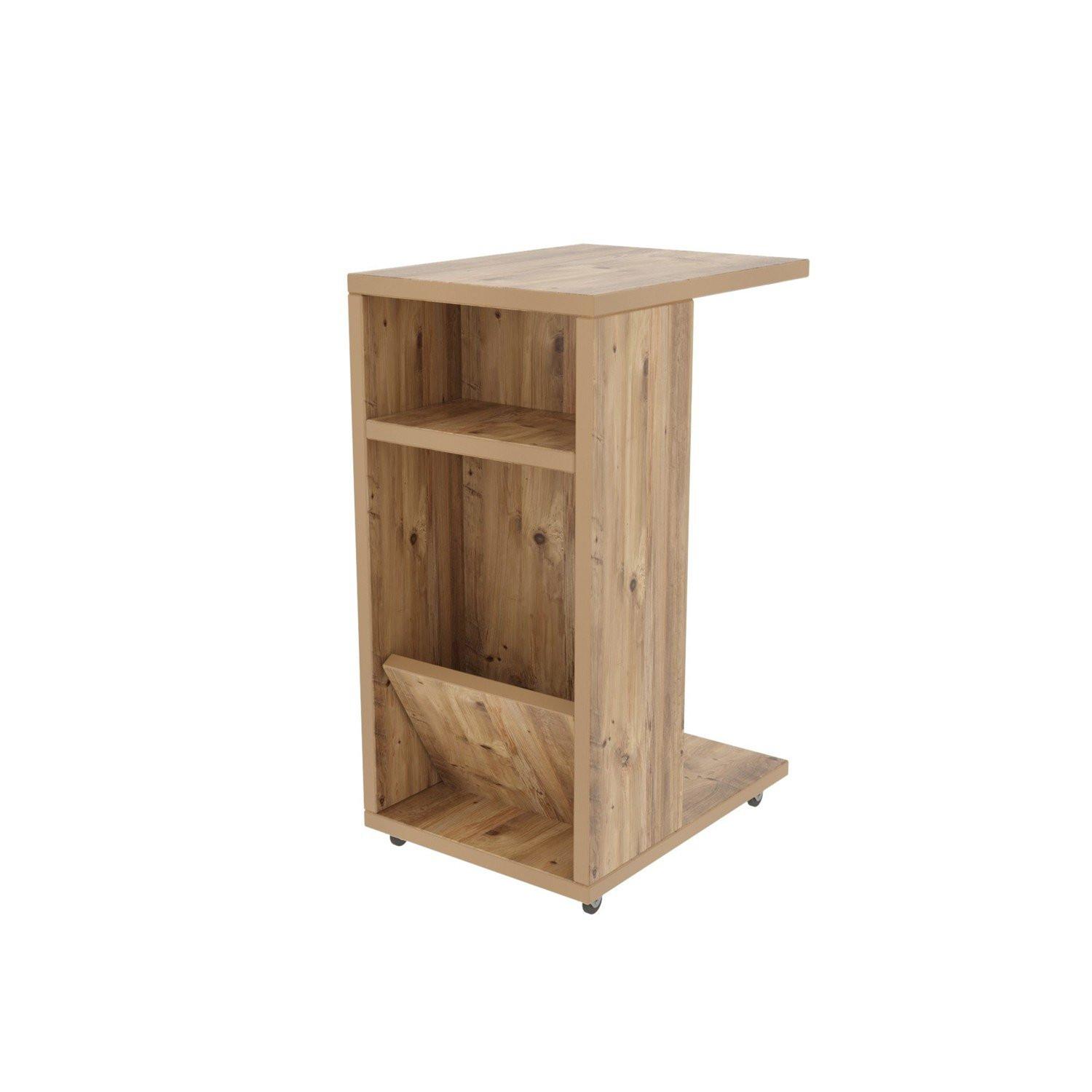 ROLLREGAL mit Stauraum 30/40/63 cm - Beige, Holzwerkstoff (30/40/63cm) - Calicosy