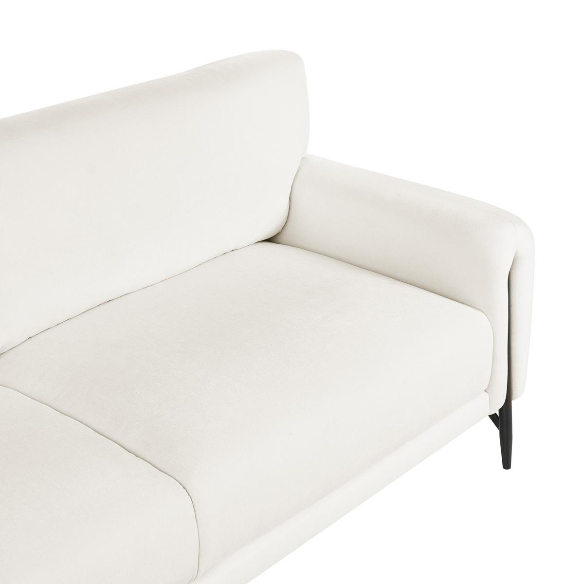 3-SITZER-SOFA Chenillegewebe Cremeweiß Skaro - Creme, Textil (214/87/89cm) - Beliani