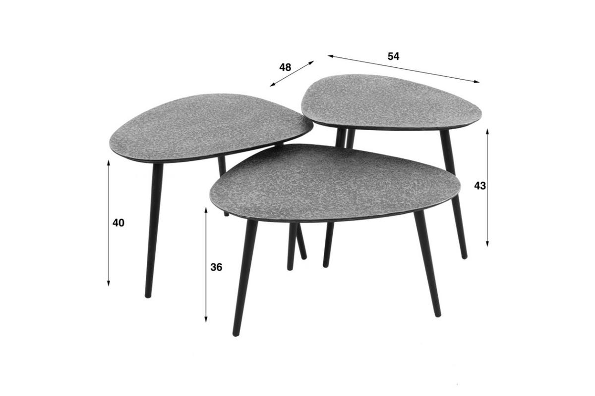 COUCHTISCH LAUCA 3ER SET Bronze Metall - Schwarz/Bronzefarben, Metall (48/54/43cm) - KAWOLA