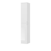 KLEIDERSCHRANK weiß Hochglanz 30 cm, Flurschrank mit 6 Fächern - Chromfarben/Weiß Hochglanz, Holzwerkstoff/Metall (30/193/34cm) - Inn.Furn