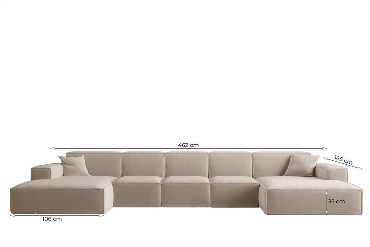 WOHNLANDSCHAFT Celes Premium Xl Artico - Hellgrau, Holzwerkstoff/Textil (462/73/165cm) - Fun Möbel