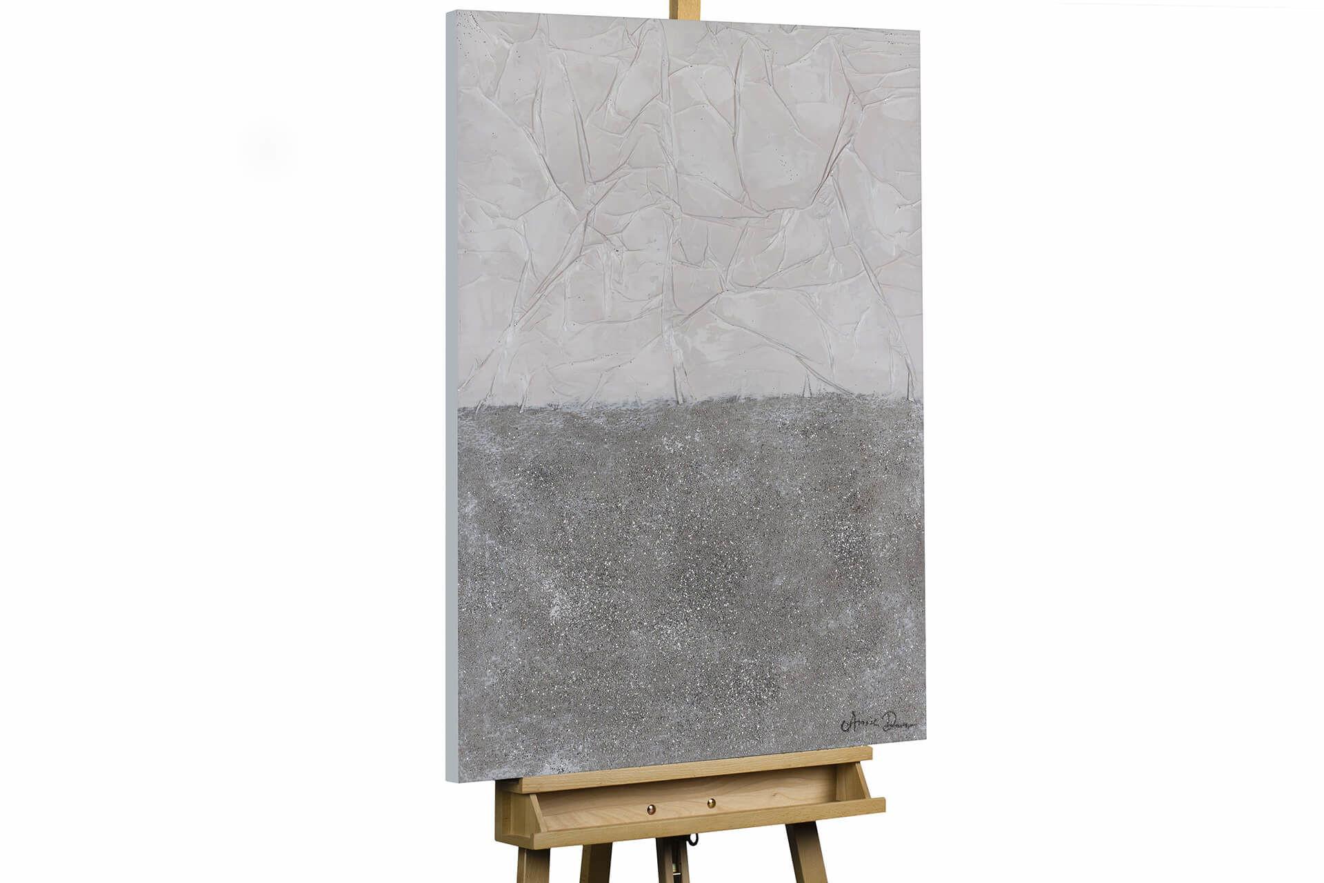 ACRYLBILD HANDGEMALT 70/100 cm - Grau, Holz/Textil (70/100cm) - KUNSTLOFT
