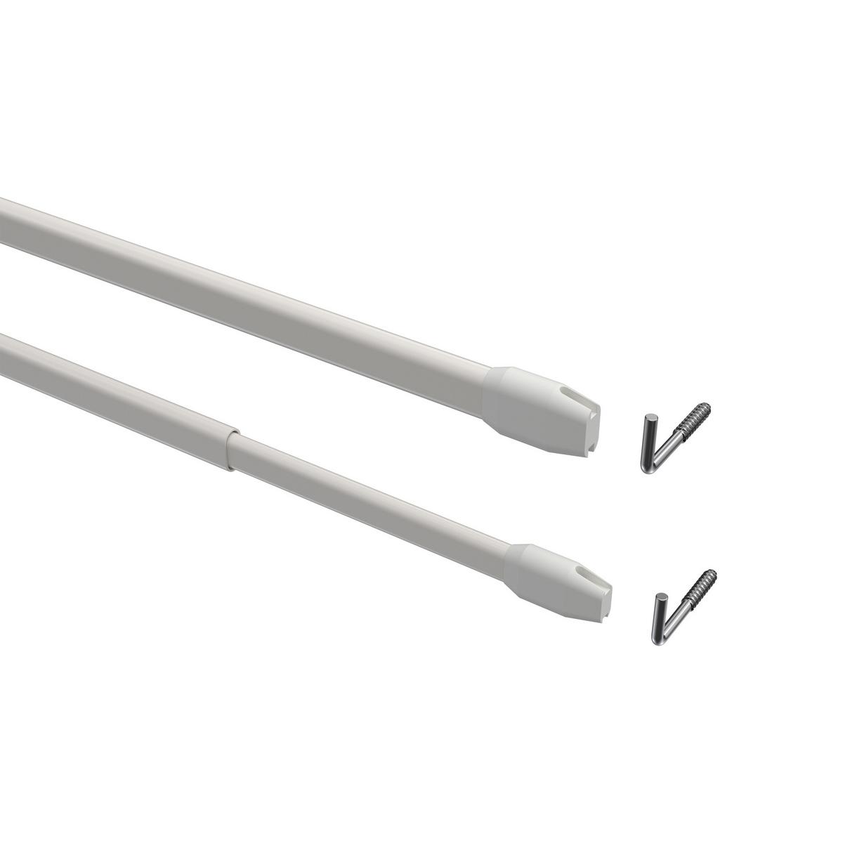 SCHEIBENSTANGEN / VITRAGESTANGEN Geno 30-50 cm, oval, Weiß, Packung 2 Stück - Weiß, Kunststoff/Metall (1/1.5/50cm) - INTERDECO