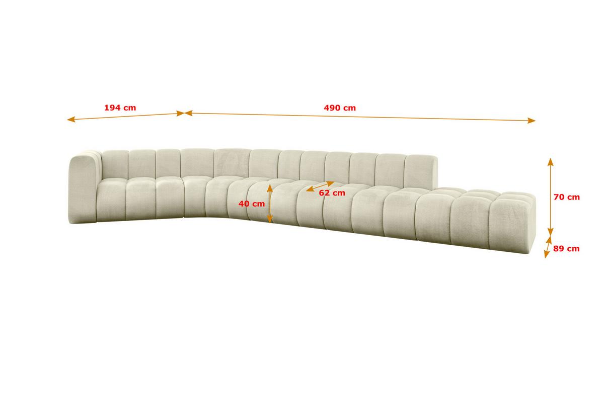 ECKSOFA modulares Sofa Tilmo-L2 - 490x194x70 cm Beige - Beige, Holzwerkstoff/Textil (490/194cm) - ALTDECOR
