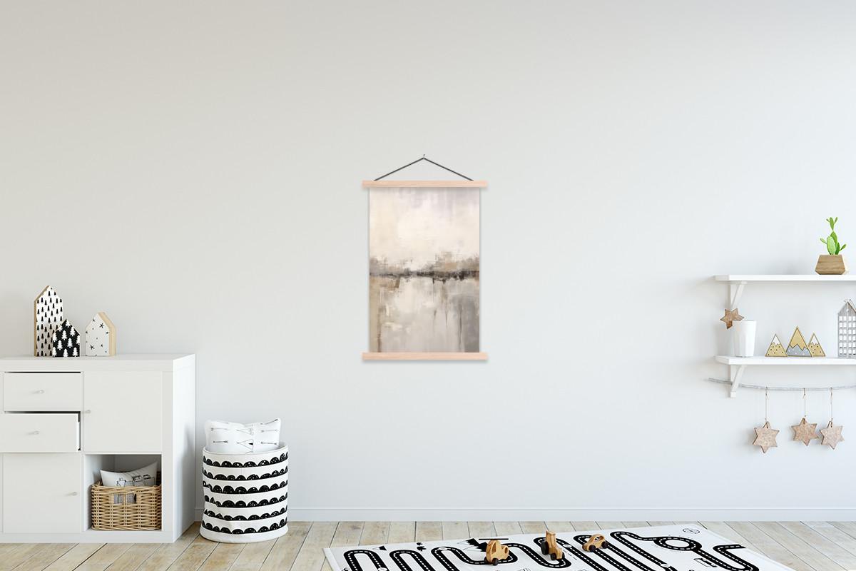 POSTER MIT MAGNETLEISTEN Moderne Kunst - Abstrakt - Beige Wandbild Schlafzimmer 60x90 cm - Beige, Textil (60/90/0.15cm) - MuchoWow