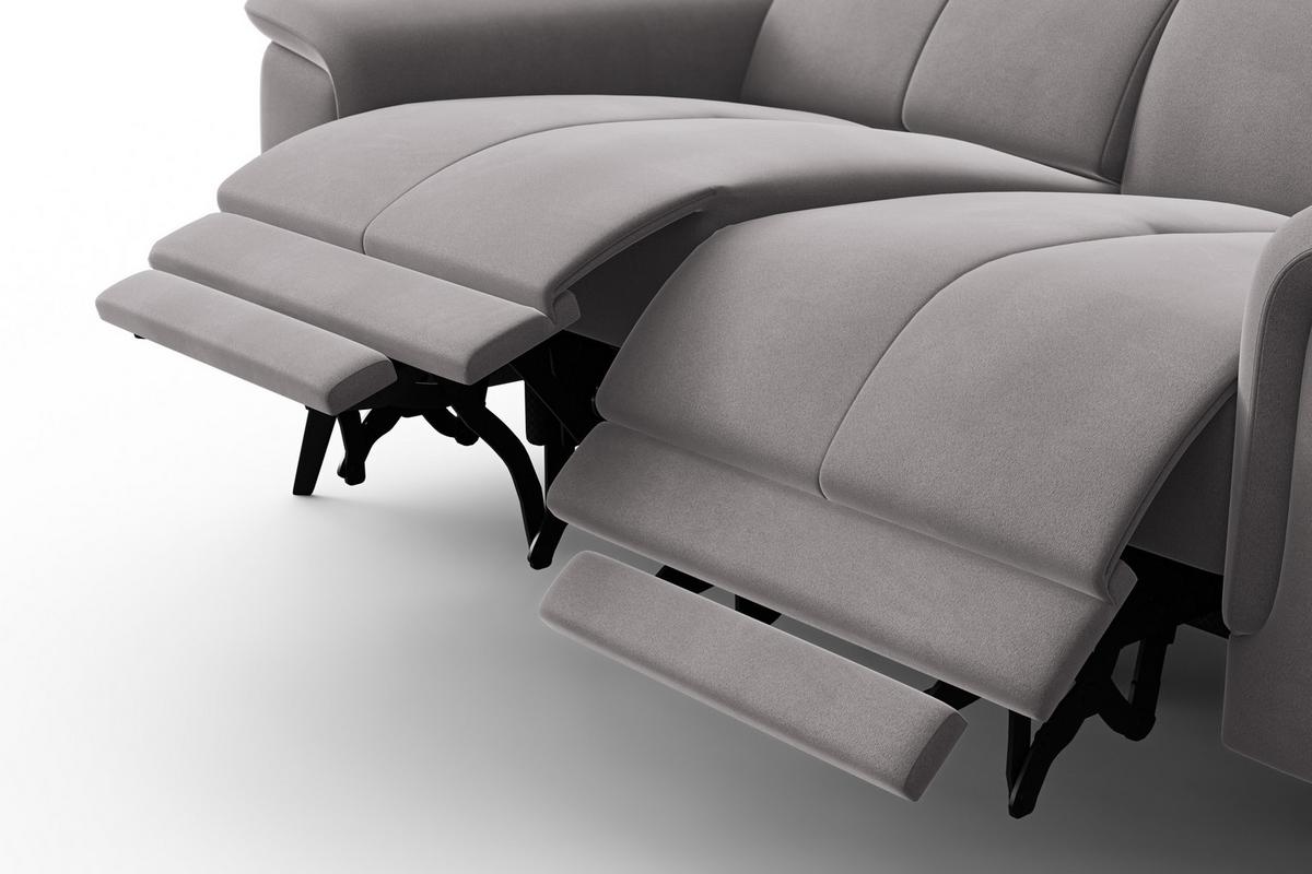 SOFA RELAX FIERO 2-Sitzer, Dunkelgrauer Veloursstoff - Dunkelgrau/Schwarz, Holz/Textil (170/82/103cm) - Courtois Laville