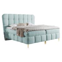 BOXBETT Lolly - H3 - Goldfarben/Hellblau, Holz/Textil (140/200cm) - MIRJAN24