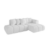 ECKSOFA Ottomane Rechts CLOUD-L-v1 280x185x90 Weiß Bouclé - Weiß, Holzwerkstoff/Kunststoff (185/280cm) - ALTDECOR