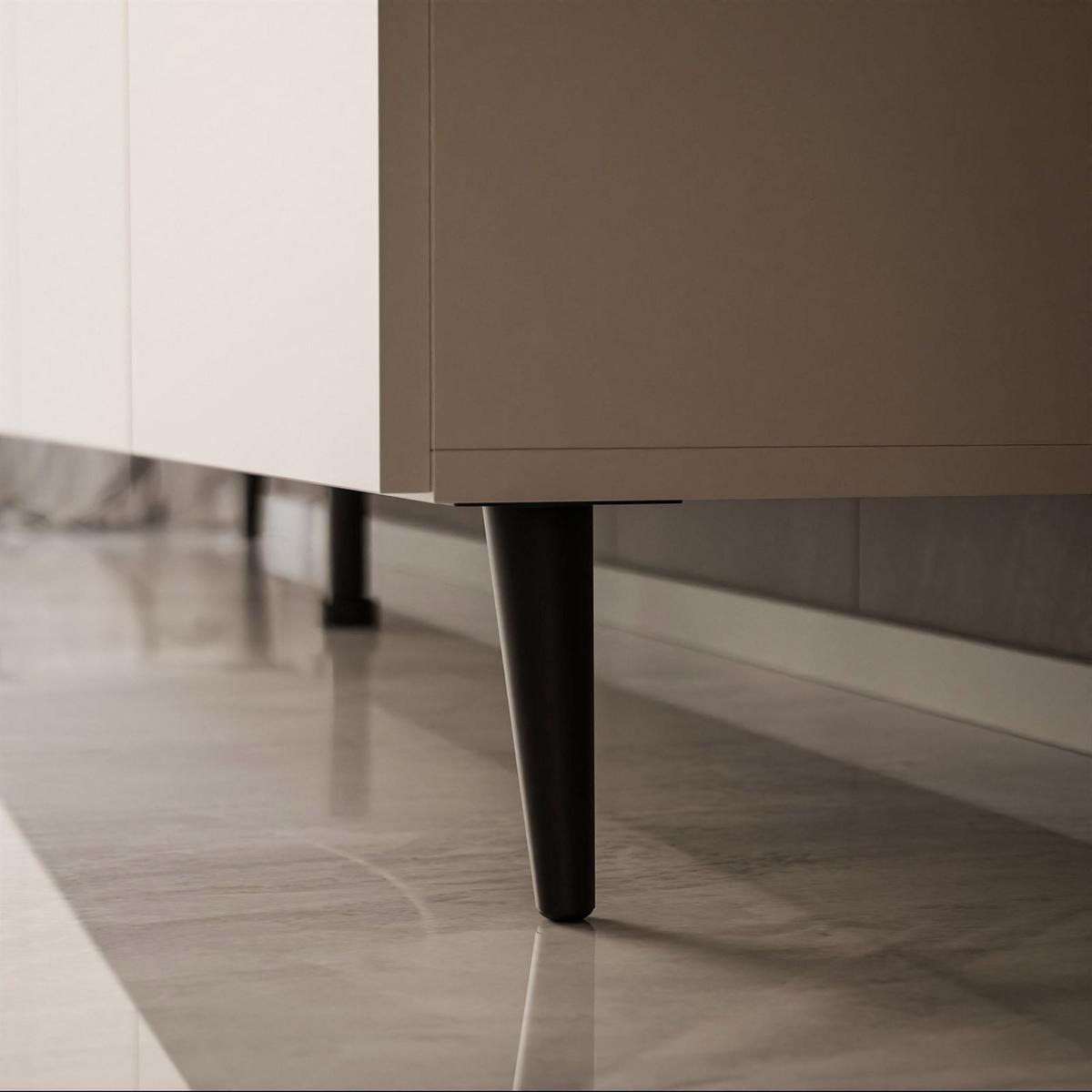 TV-LOWBOARD COLGANTE 100 cm Kaschmir auf Schwarz Beinen - Kaschmir/Schwarz, Holzwerkstoff/Metall (100/49/40cm) - Lookway
