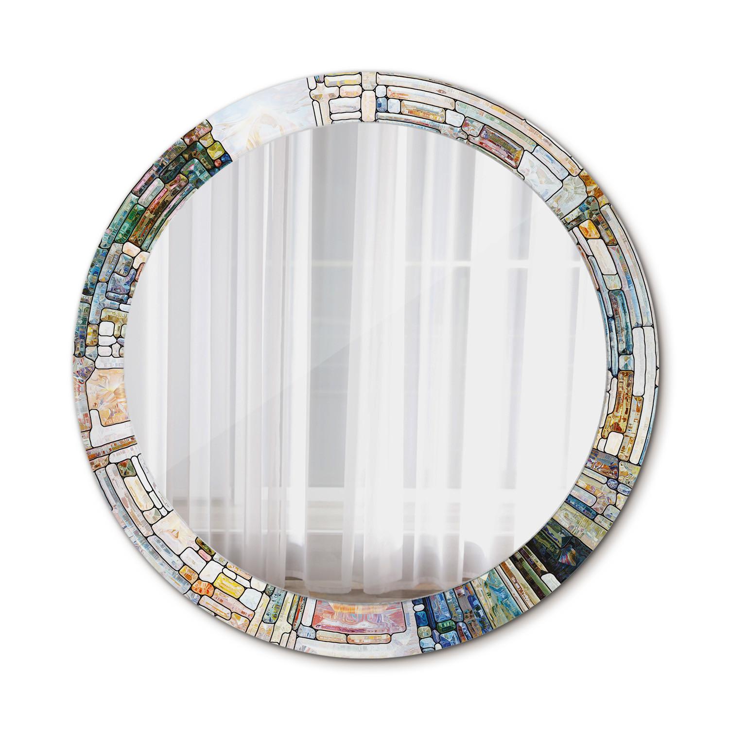 SPIEGEL Ø80 cm Rund mit Aufdruck - Perlmutt, Glas (80/80/0.4cm) - TULUP