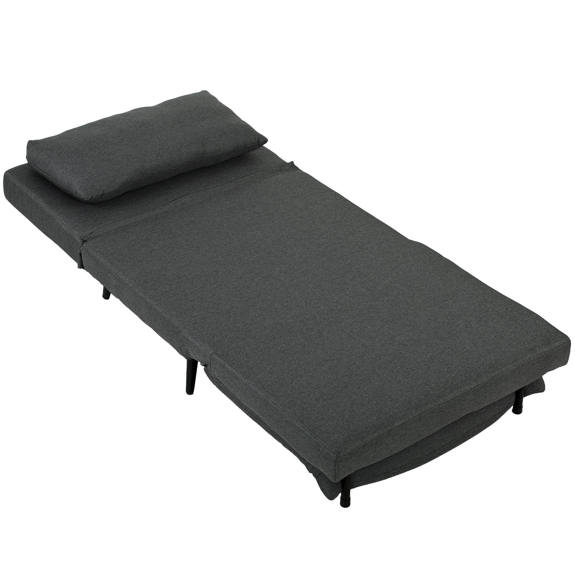 SCHLAFSESSEL Polyester Dunkelgrau - Dunkelgrau, Textil/Metall (89/79/90cm) - HOMCOM