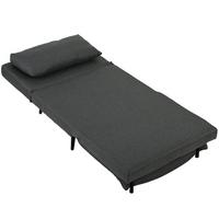 SCHLAFSESSEL Polyester Dunkelgrau - Dunkelgrau, Textil/Metall (89/79/90cm) - HOMCOM