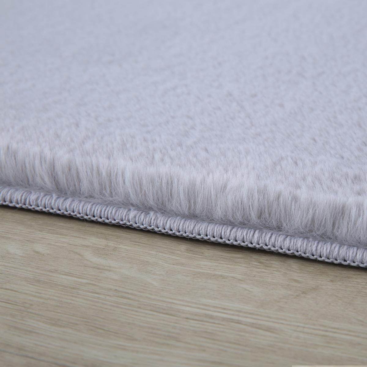 TEPPICH Kurzflor Waschbar NECKAR in Silber, einfarbig, 80 x 150 cm - Silberfarben, Textil (150/80cm) - KADIMA DESIGN