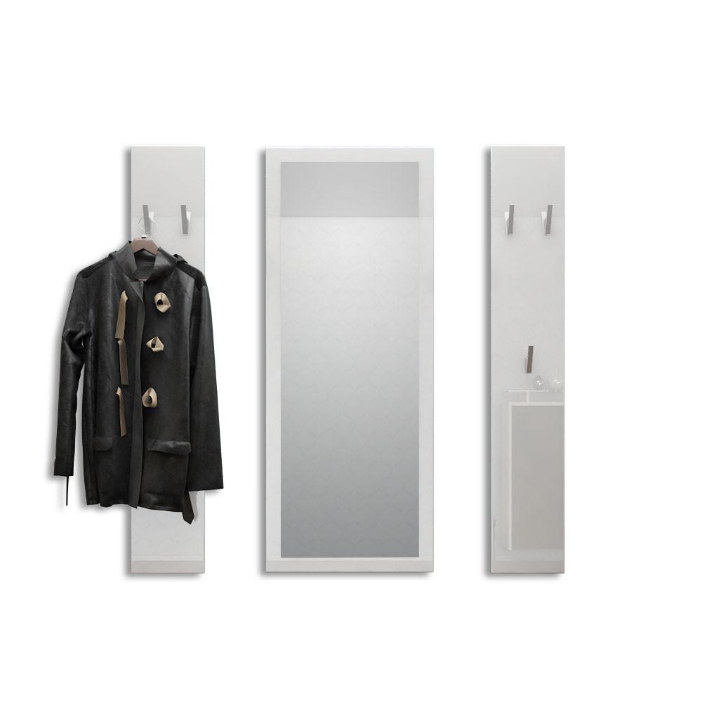 GARDEROBE Spot Weiß Hochglanz - Weiß Hochglanz, Holzwerkstoff (120/140/2cm) - Vladon