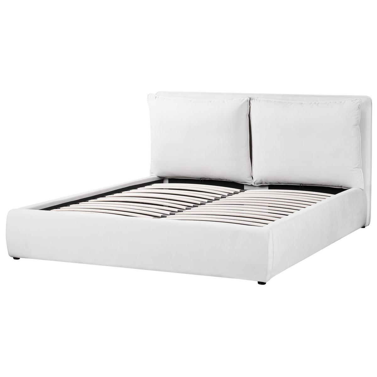 BETT 160/200cm Cremeweiß Bajonna - Creme, Textil (160/200cm) - Beliani