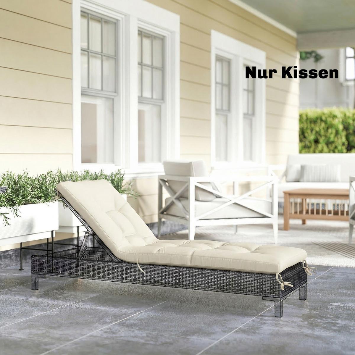 SITZKISSEN aus Polyester & PP-Baumwolle Beige - Beige, Textil (65/13/198cm) - Outsunny