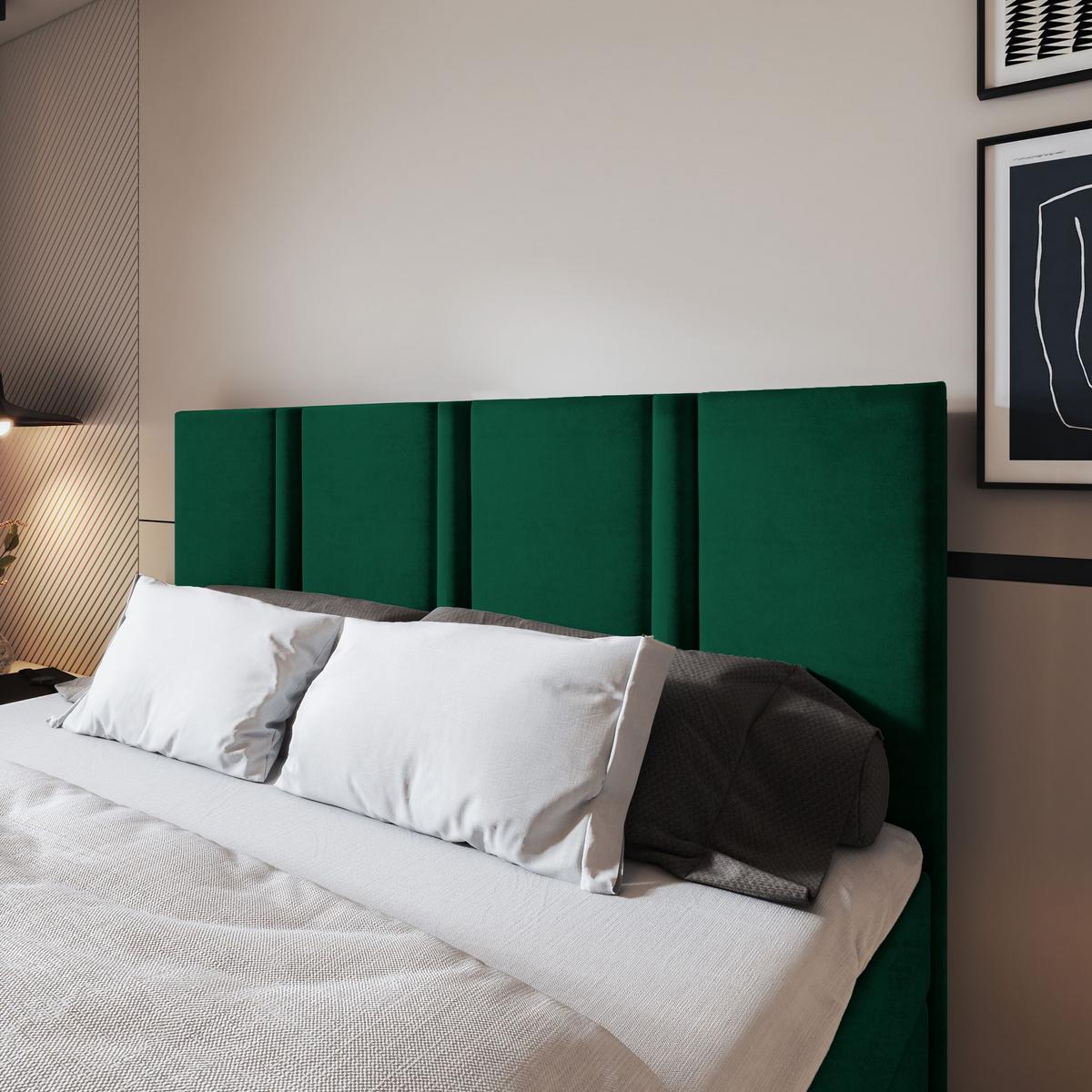 BOXBETT LARIO 160x200 cm mit Matratze und Topper - Grün - Grün, Holz (160/200cm) - MASSENO