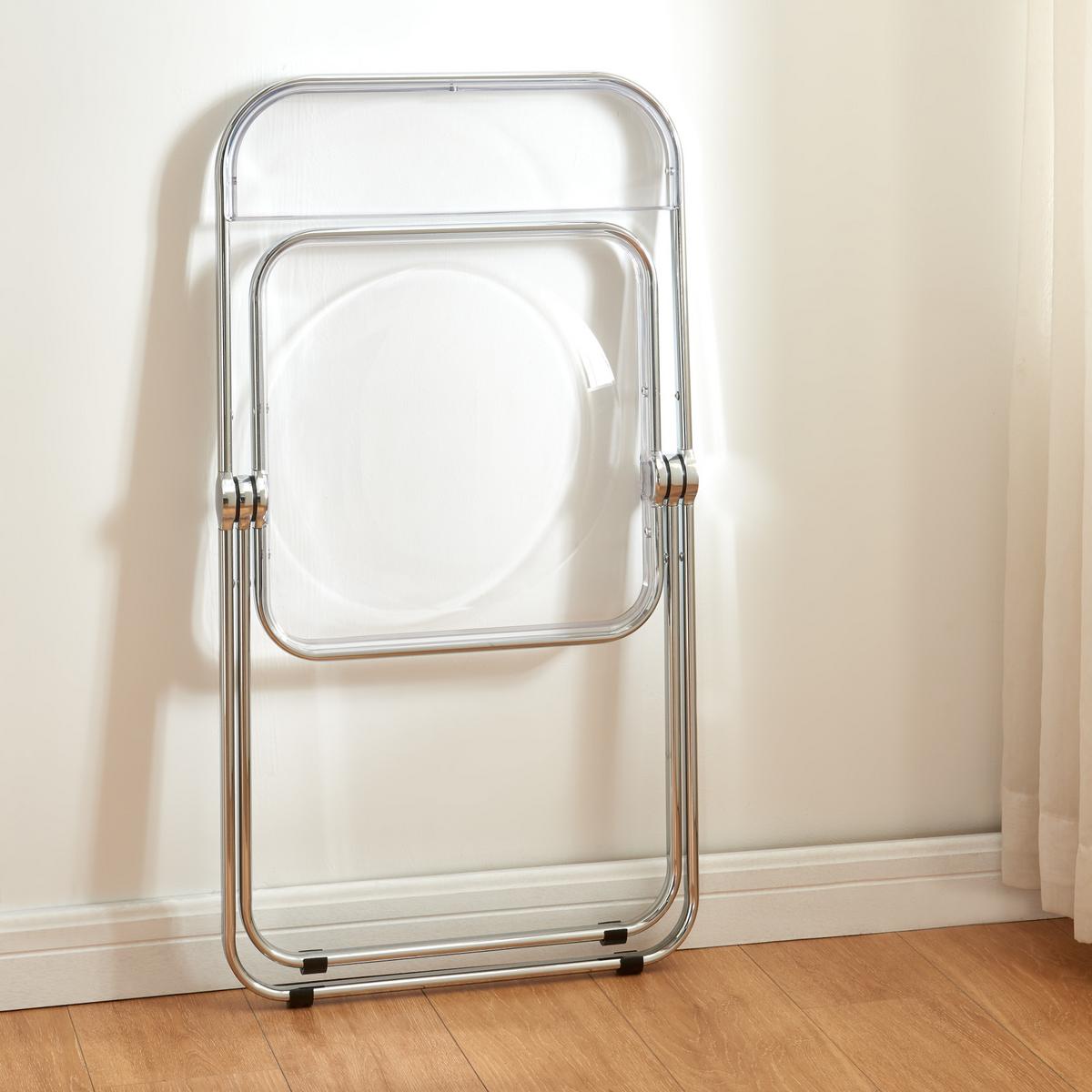 KLAPPSTUHL-SET Pornainen 4 TLG. - Transparent, Kunststoff/Metall (46/74/47cm) - [en.casa]