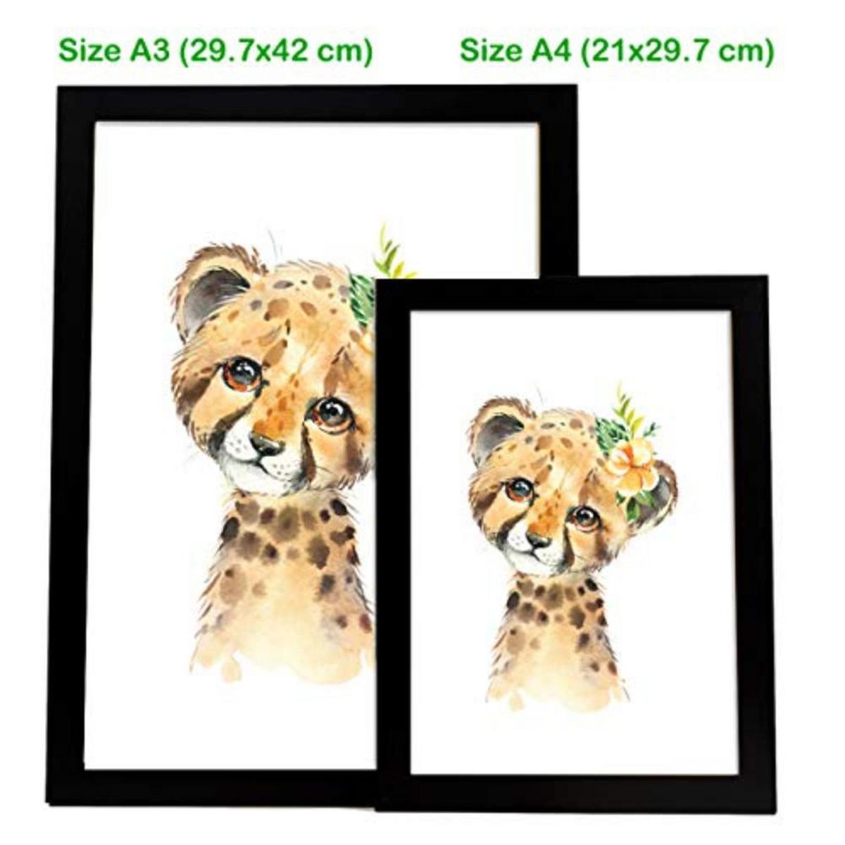 POSTER Set mit 4 Flameanimals A4 Rahmenlos - Klar, Papier (29.7/3cm) - Nacnic