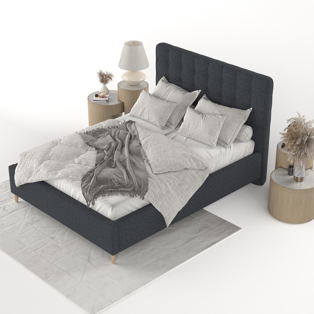 POLSTERBETT Paloma 160/200 cm Anthrazit im Riva Stoff - Anthrazit/Naturfarben, Holz/Holzwerkstoff (160/200cm) - AltaBeds