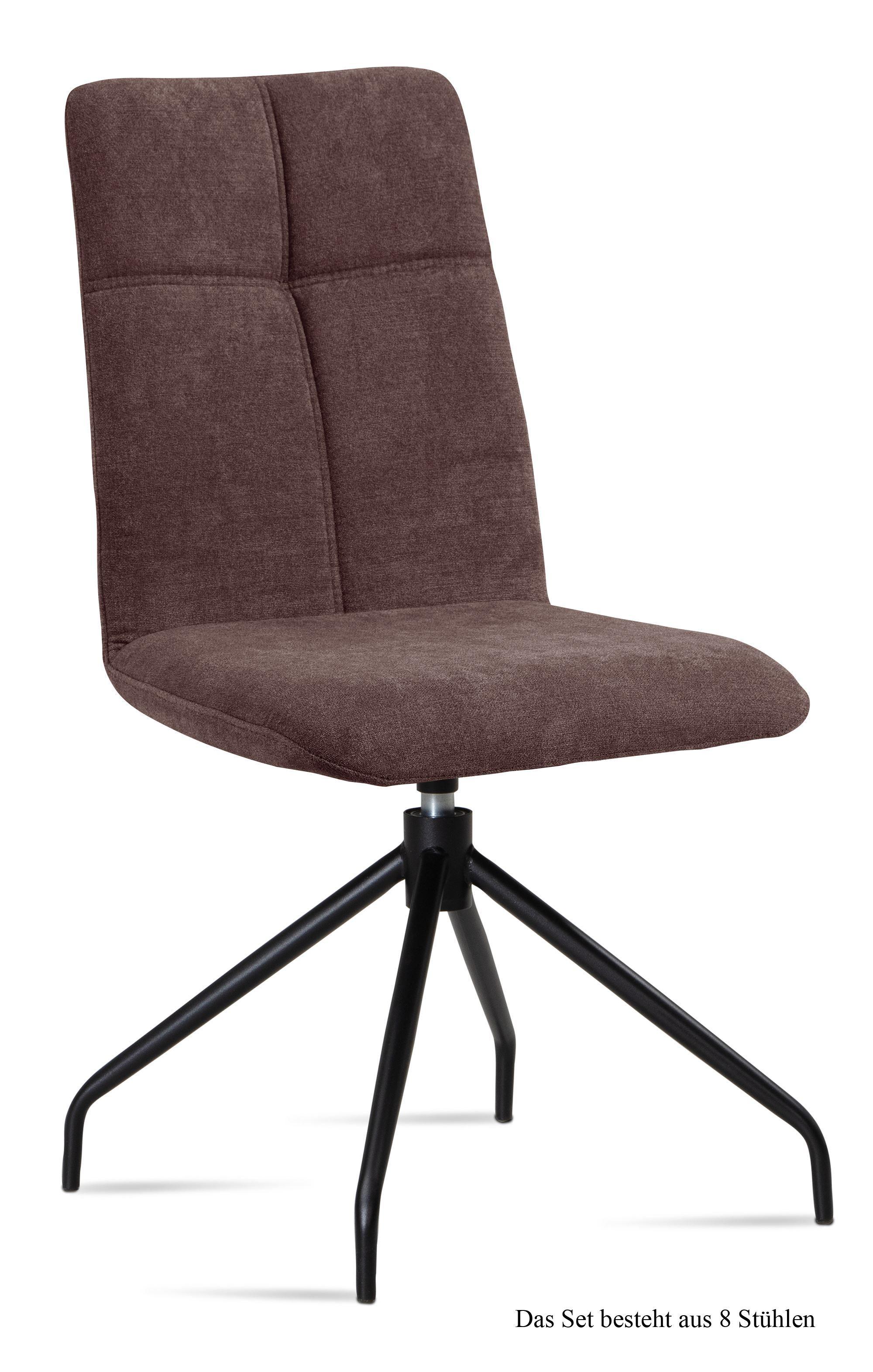 ESSZIMMERSTUHL drehbar (8er-Set) Dniren 47x92x60 Schwarz/Braun - Schwarz/Braun, Kunststoff (60/92/47cm) - 58aufmkessel