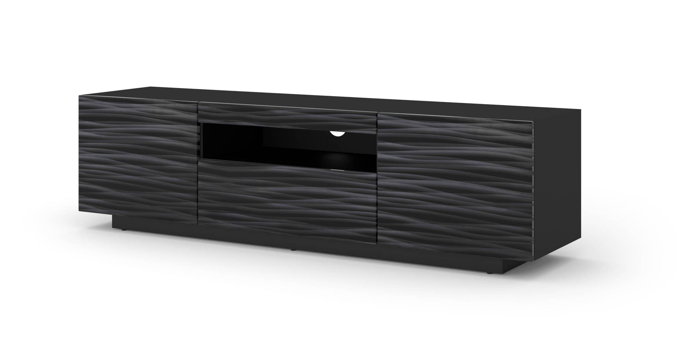 TV LOWBOARD Schwarz Hochglanz 150/42/37 - Schwarz Hochglanz, Holzwerkstoff (150/42/37cm) - RAUMHIRSCH FURNITURE