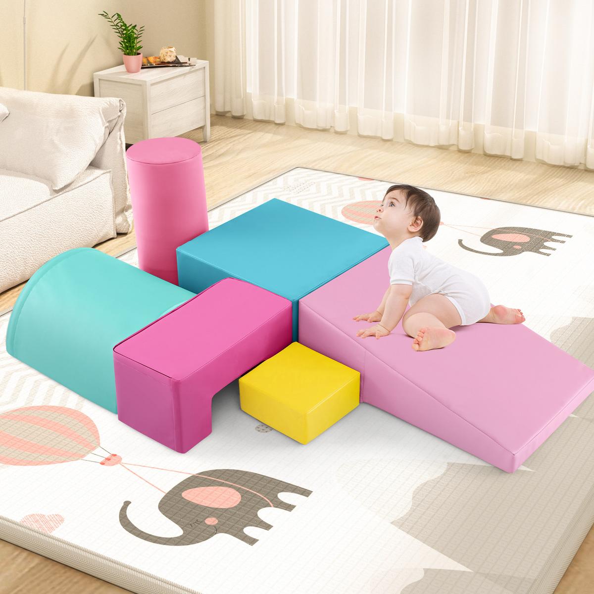 SCHAUMSTOFFBLOCK Rosa (6-teilig) - Pink, Kunststoff (40/20/40cm) - COSTWAY