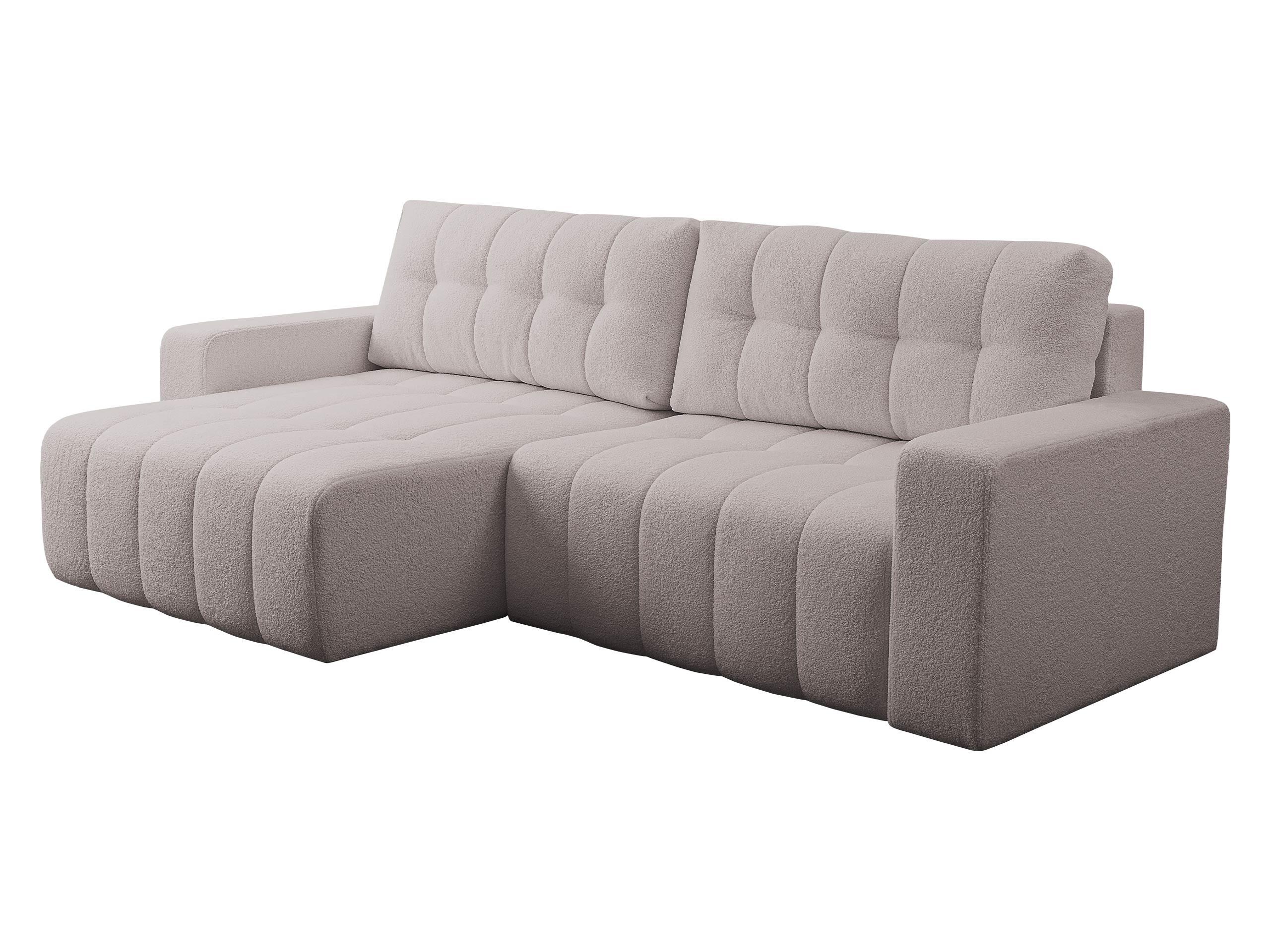 ECKSOFA Masone - Hellrosa/Schwarz, Holz/Kunststoff (245/143cm) - MIRJAN24