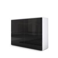 KOMMODE Rova Schwarz Hochglanz / Schwarz Hochglanz - Schwarz Hochglanz, Holzwerkstoff (92/72/35cm) - Vladon