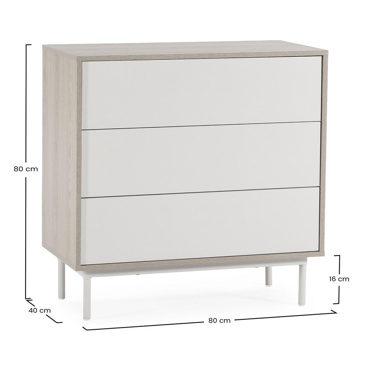 KOMMODE 80/80/40 Cuzco Eichenfarbe/grau - Grau, Holzwerkstoff (80/80/40cm) - VS Venta-stock