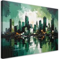 LEINWANDBILD Städte & Architektur 100x70cm - Grün, Textil (100/70cm) - Feeby