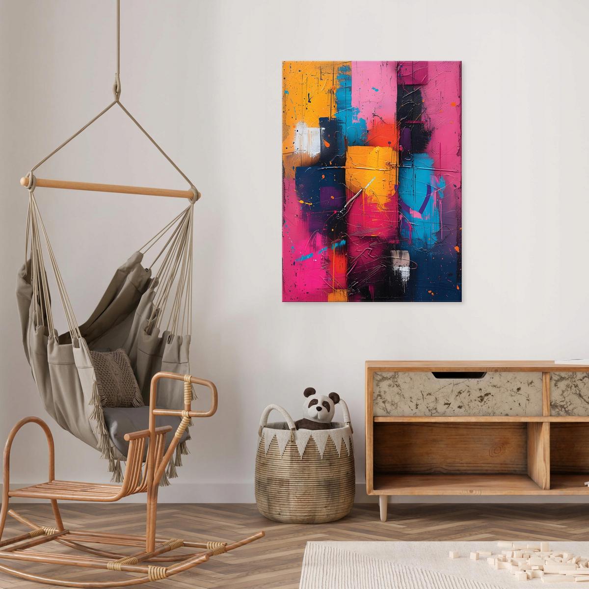 BILDER auf Leinwand Abstrakt Bunt 120x80 - Multicolor, Holzwerkstoff (80/120cm) - Wallarena