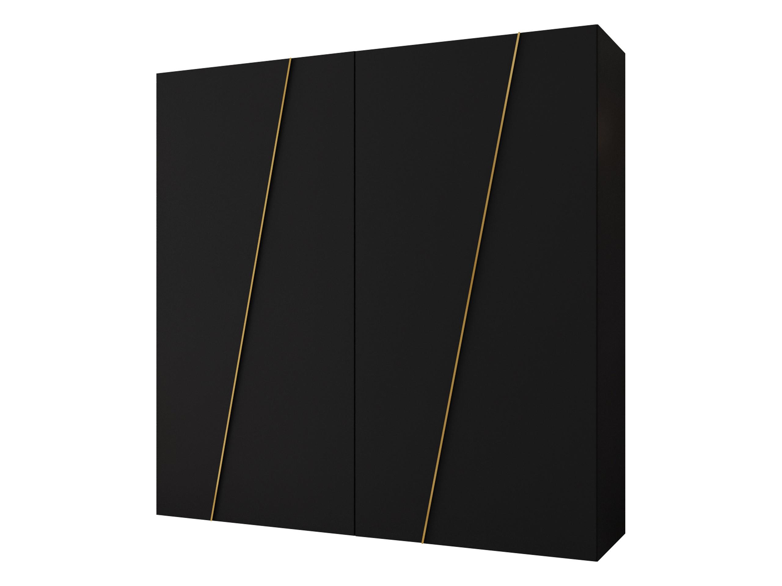 DREHTÜRENSCHRANK Zen 200 cm - Goldfarben/Schwarz, Holzwerkstoff/Kunststoff (200/202/50cm) - MIRJAN24