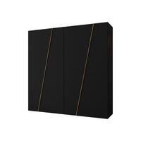 DREHTÜRENSCHRANK Zen 200 cm - Goldfarben/Schwarz, Holzwerkstoff/Kunststoff (200/202/50cm) - MIRJAN24