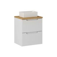 WASCHTISCH 50.4cm Riva Weiß und Holz - Weiß, Holzwerkstoff (50.4/59/40cm) - Petits-meubles