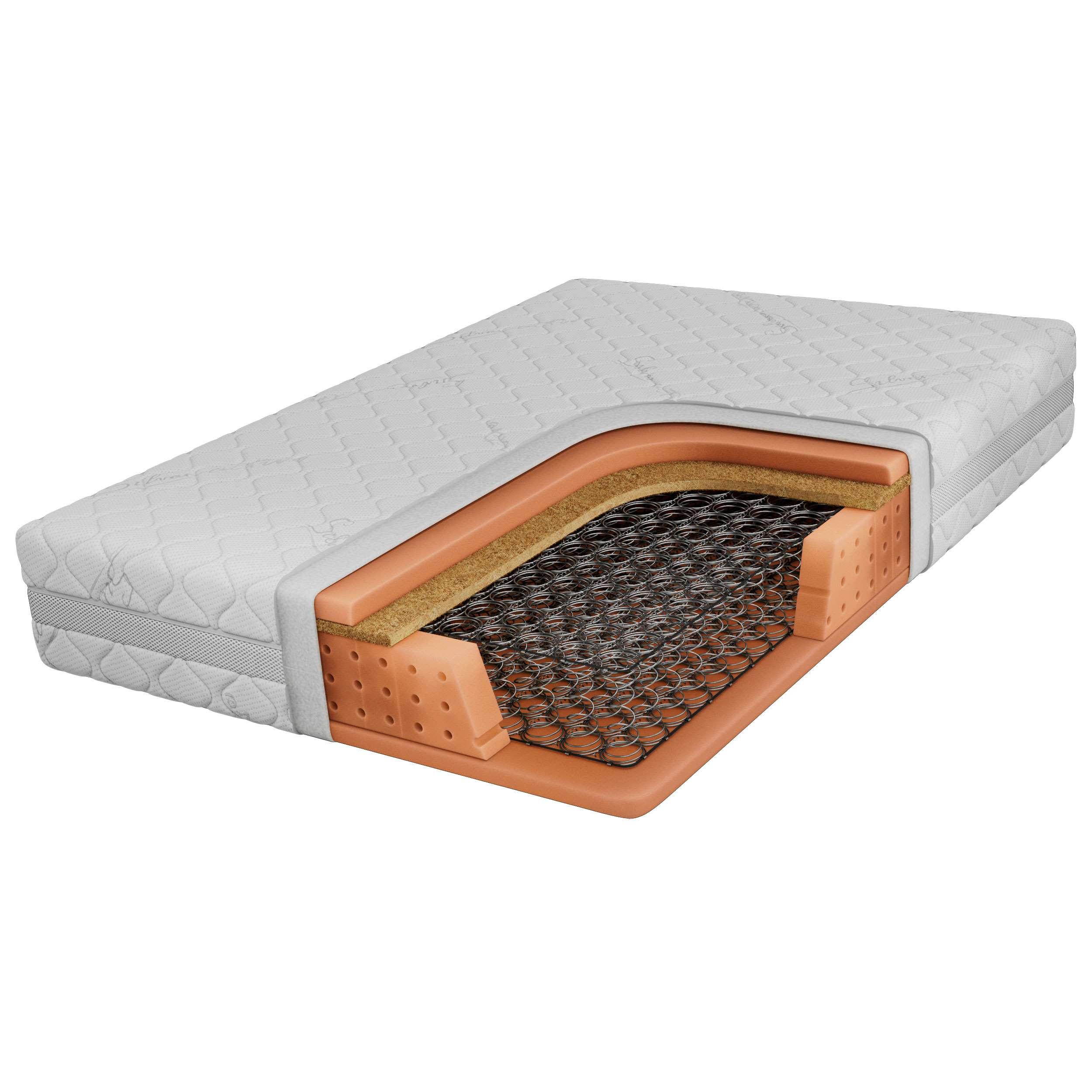FEDERKERNMATRATZE NOVA - 180/200 - H3/H4 - Sivo - Weiß, Textil (180/200cm) - MKS