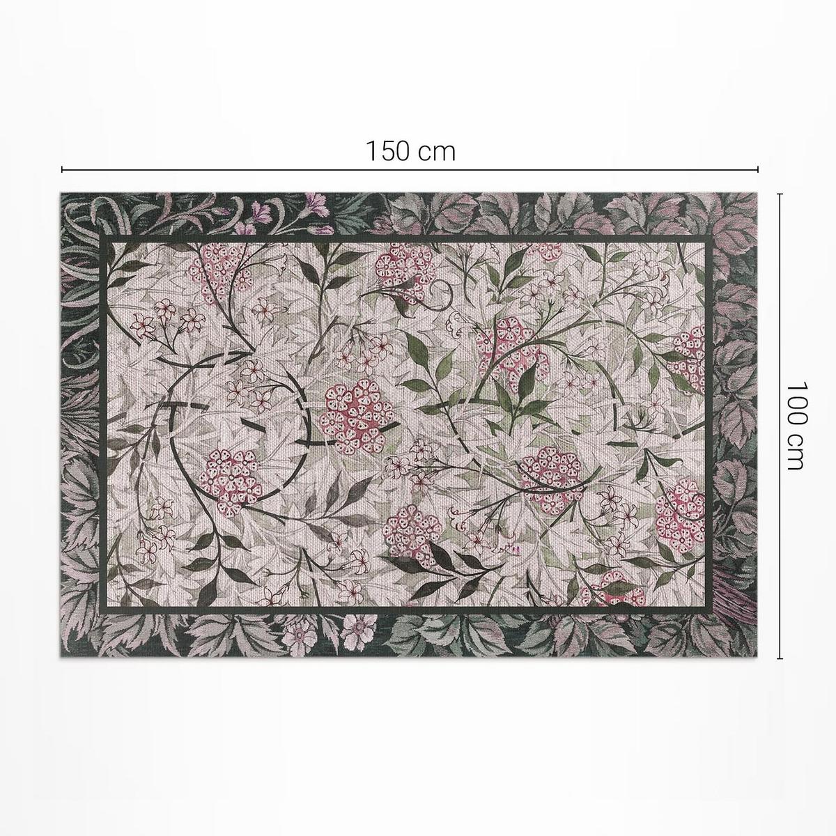 TEPPICH 100x150 cm Jasmin Skizze William Morris - Pink, Kunststoff (100/150cm) - Wallfluent
