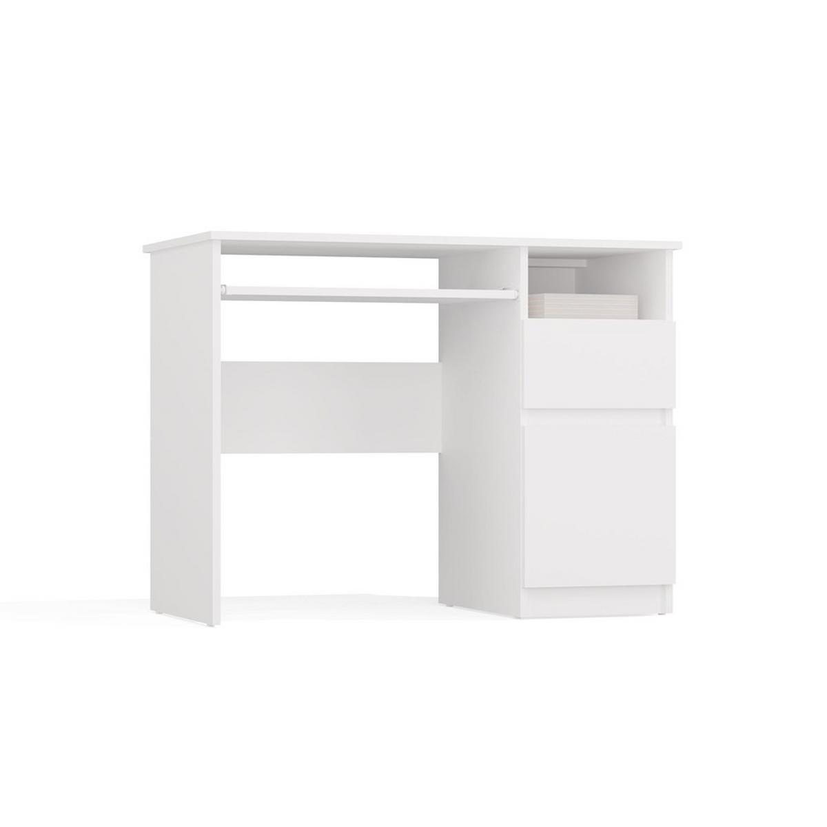 SCHREIBTISCH Weiß 98/75/51 - Weiß, Holzwerkstoff (90/56/75cm) - RAUMHIRSCH FURNITURE
