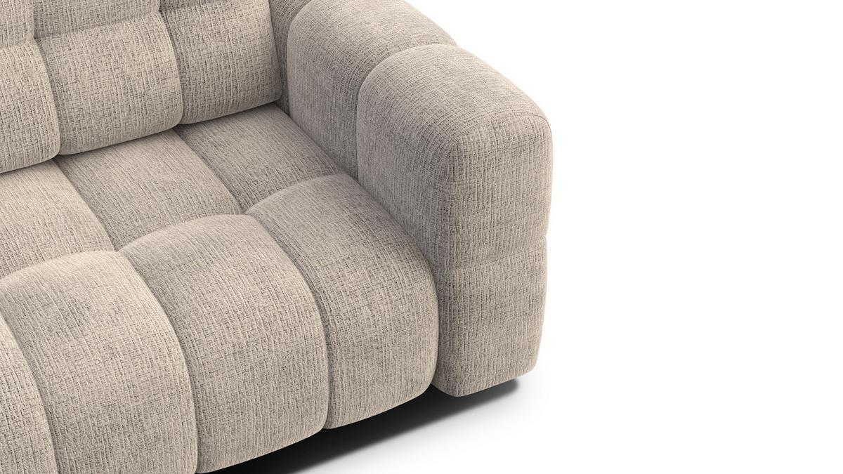 SOFA CLOUDI 2,5-Sitzer, beige - Beige/Schwarz, Holz/Textil (211/89/104cm) - Wozimo