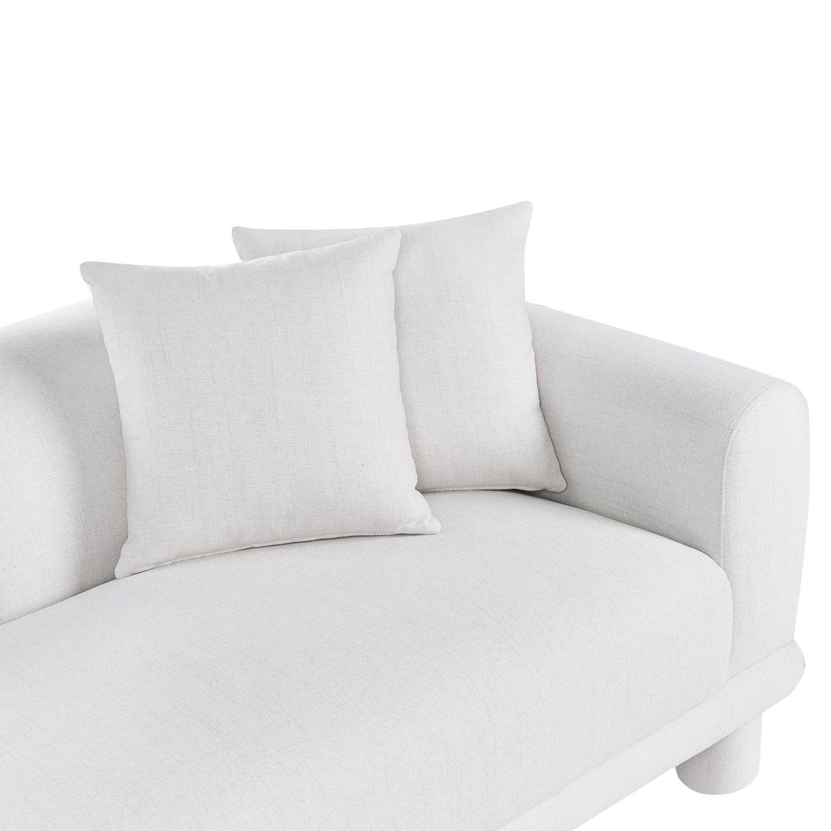 3-SITZER-SOFA Stoff Cremeweiß Pori - Creme, Textil (202/74/93cm) - Beliani