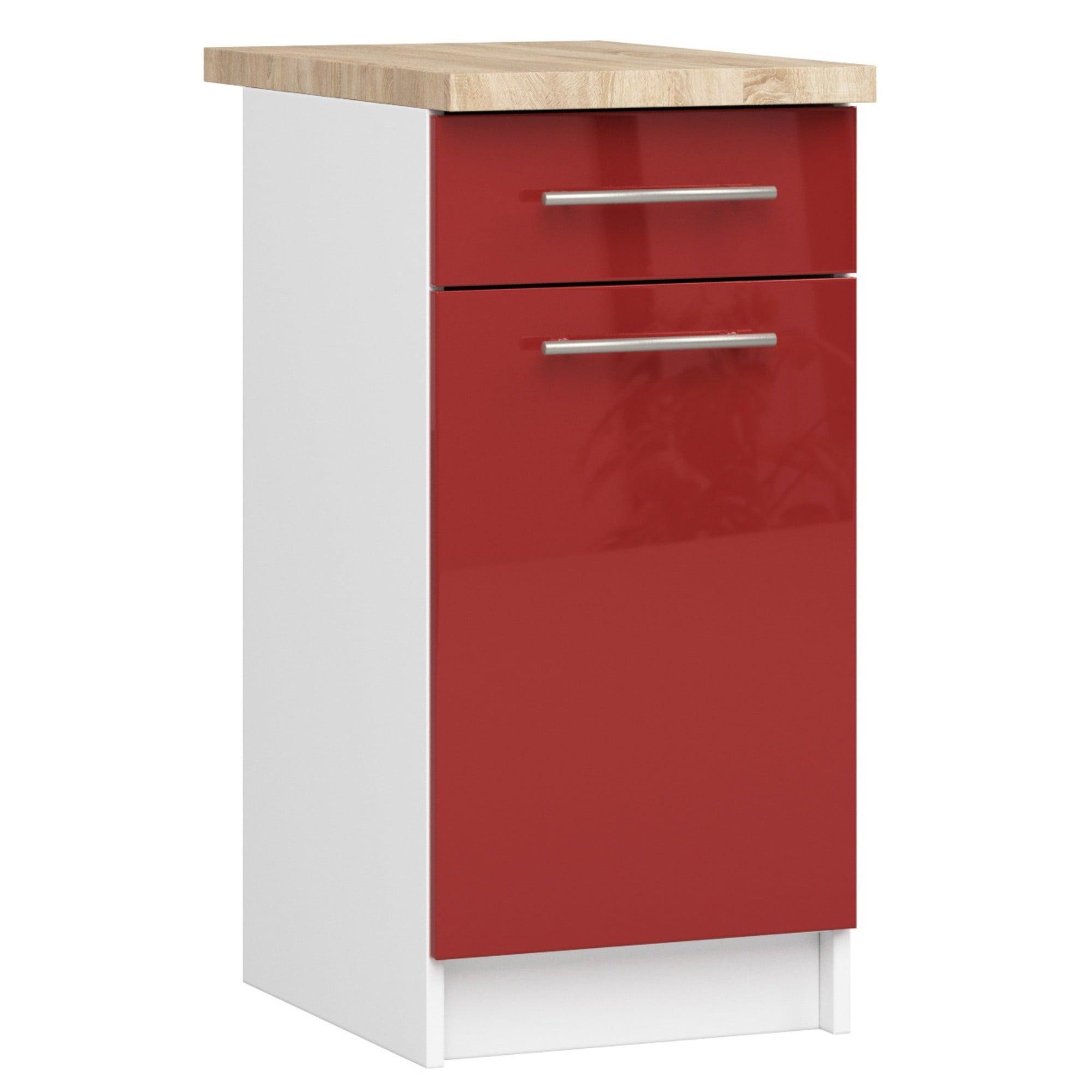 UNTERSCHRANK Weiß, Rot Glanz 85/40/46 - Weiß, Holzwerkstoff (40/85/46cm) - RAUMHIRSCH FURNITURE