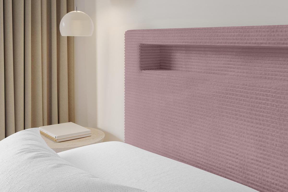 POLSTERBETT mit Bettkasten und Lattenrost, Bett mit Matratze H3/H4 - GOLA 180x200 Rosa - Rosa, Holzwerkstoff/Textil (180/200cm) - ALTDECOR