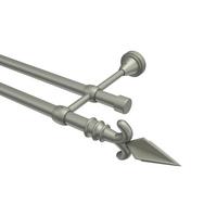 GARDINENSTANGE Primus Matteo 100 cm, 2-läufig (ohne Ringe), 16 mm Ø Chrom matt - Chromfarben/Nickelfarben, Metall (100cm) - INTERDECO