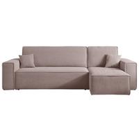 ECKSOFA Scarlo Beige Cordbezug - Beige/Schwarz, Kunststoff/Textil (244/145cm) - Selsey