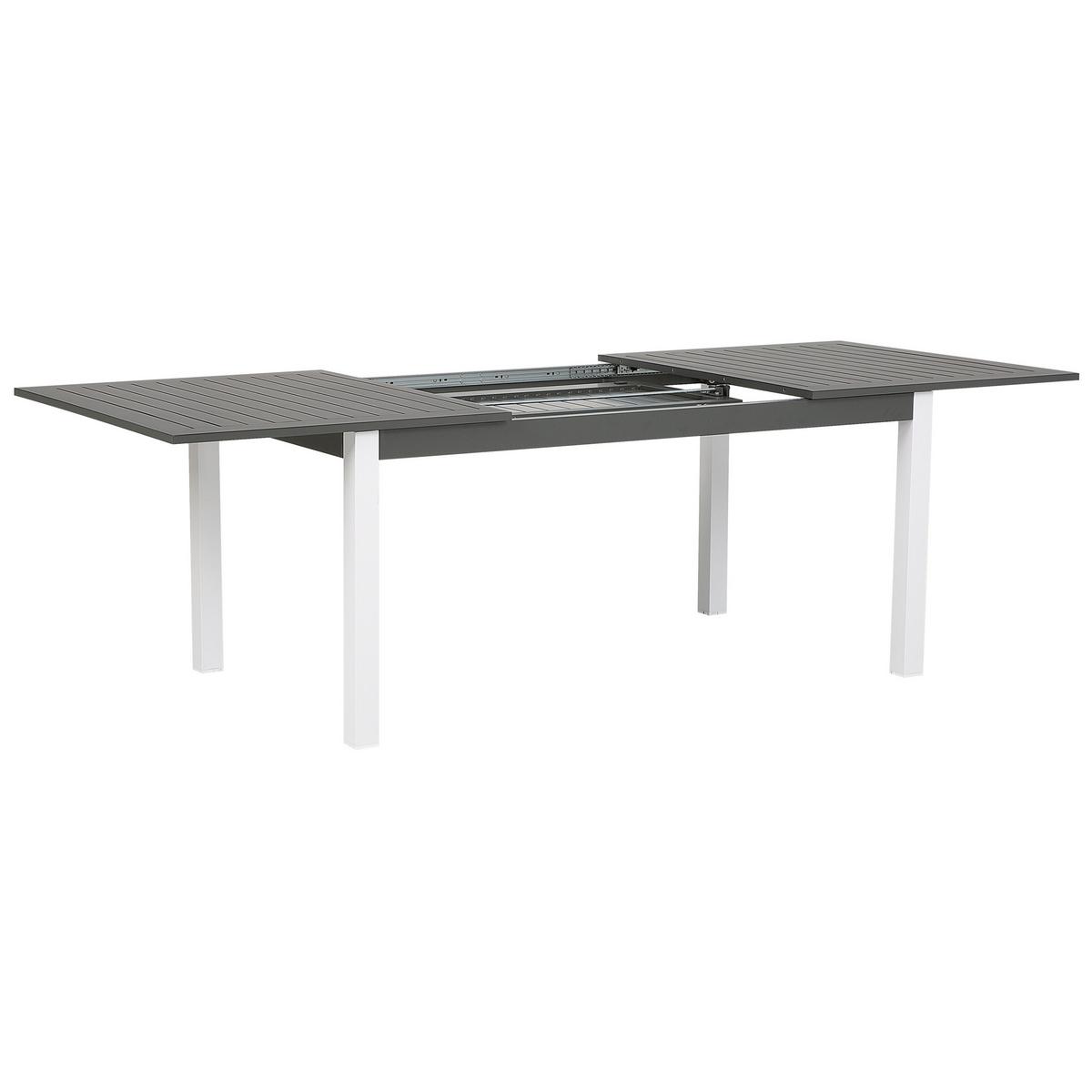 GARTENMÖBEL SET 6-Sitzer Aluminium dunkelgrau Pancole - Weiß/Grau, Metall - Beliani