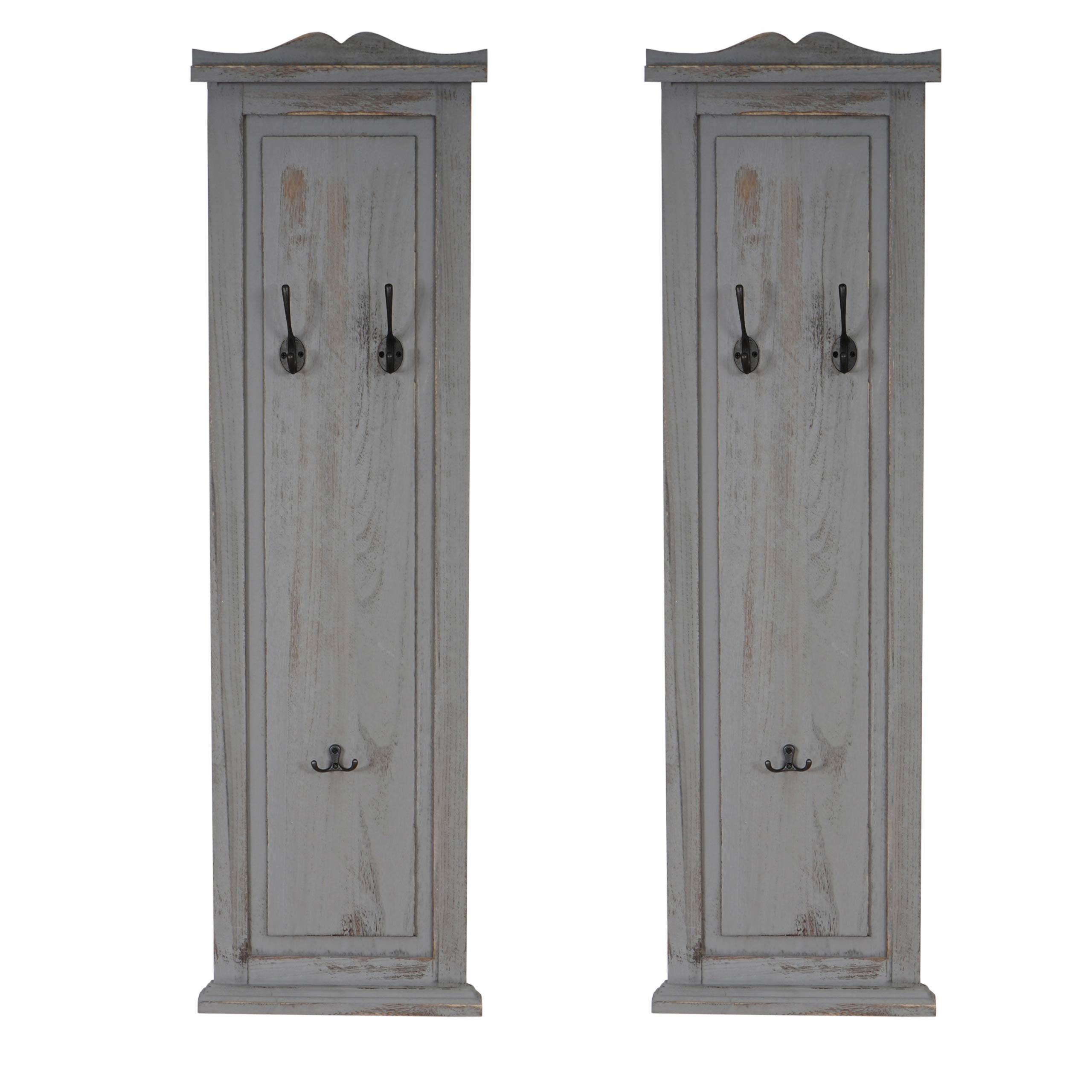 WANDGARDEROBE Grau 2er-Set - Grau, Holz (28/109/5cm) - MCW