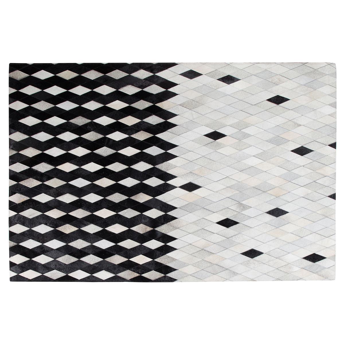 KURZFLOR-TEPPICH Maldan 200/140 cm - Schwarz, Fell (140/200cm) - Beliani