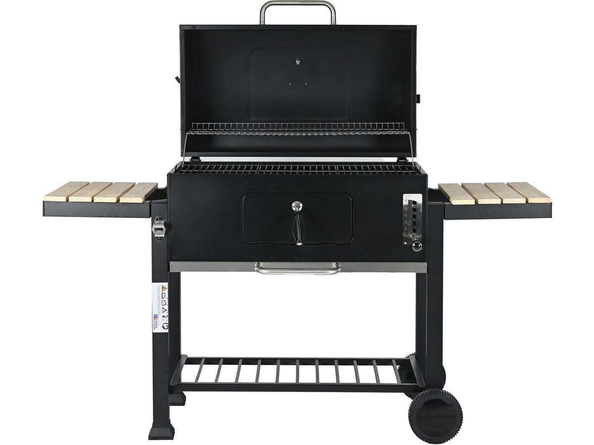 HOLZKOHLENGRILL marquis Schwarz - Schwarz, Metall (56/108/160cm) - Habitat Garten