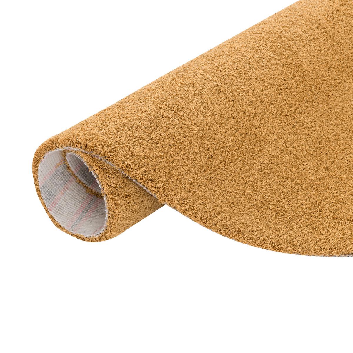 LUXUS HOCHFLOR SHAGGY TEPPICH VELVET RUND - Currygelb, Textil (160/160cm) - Snapstyle