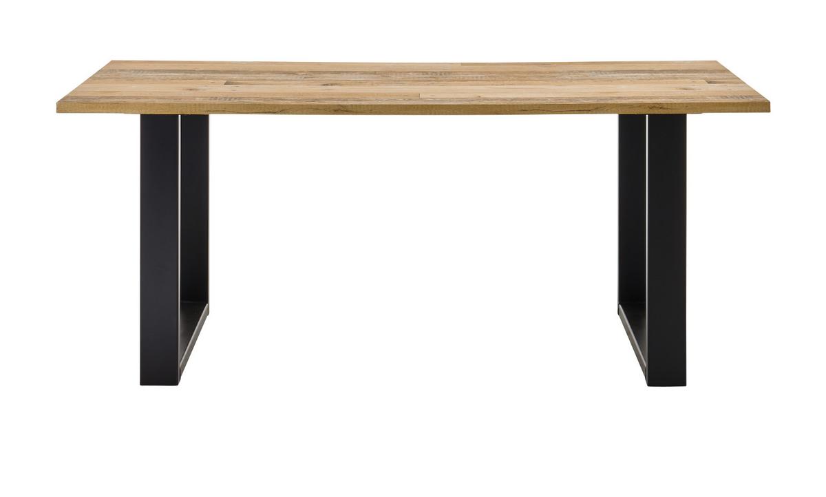 ESSTISCH Used Wood hell, anthrazit 180 cm, Küchentisch für 4-6 Personen - Anthrazit/Naturfarben, Holz/Metall (180/80/76cm) - Furn.Design